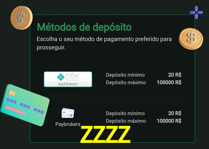 O cassino ZZZZ oferece uma grande variedade de métodos de pagamento